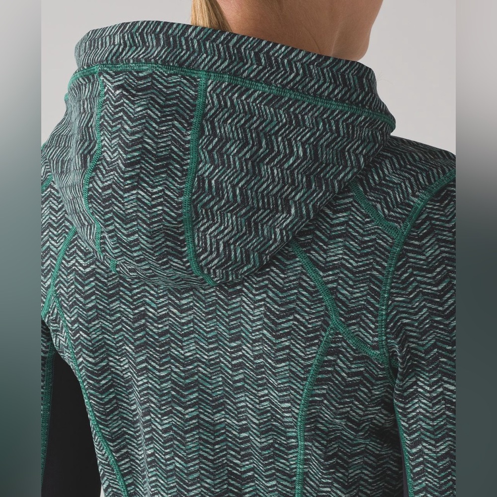 Lululemon Daily Practice Jacket Irregular Spacebone Sea Mist Deep Green / Black - Picture 8 of 16